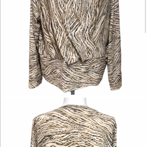 H&M Faux Wrap Animal Print Blouse - Picture 3 of 6